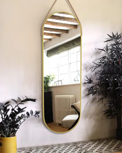 Miniatura 9 de OGCAU Espejo arqueado de longitud completa de 16 x 48 pulgadas para pared, espejo colgante con parte superior arqueada de cuerpo completo o montado