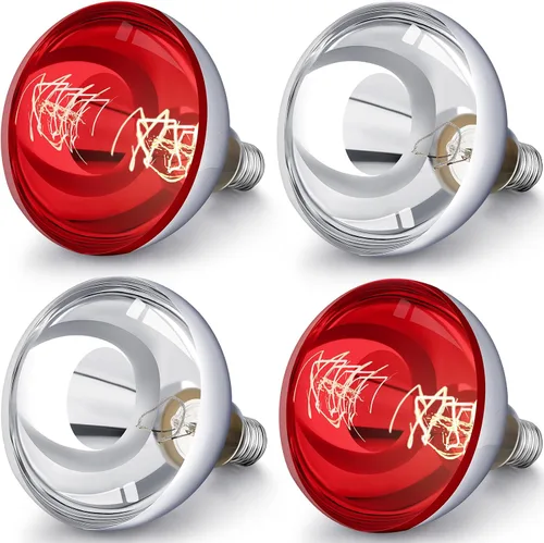 Miniatura 10 de VIHOSE Paquete de 4 lámparas de calor de 125 W, 120 V, R40, bombillas incandescentes de vidrio, bombillas de calefacción incandescentes para re