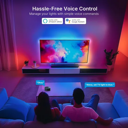 Miniatura 4 de deerdance Retroiluminación LED para Smart TV con sincronización HDMI2.0 4K60Hz, tira de luces LED y cambio de color controlado por aplicación