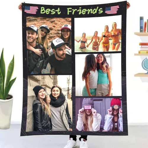 Miniatura 6 de Manta personalizada con foto y texto personalizado, manta para papá con imágenes de regalo para bebés, amigos, amantes y mascotas, manta 1-2 Foto
