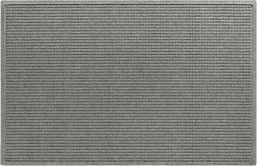 Bungalow Flooring Waterhog Tapete para Puerta, 4' x 6', Hecho en EE.UU., Cubierta de Piso Duradera y Decorativa, Resistente al Deslizamiento, Gris
