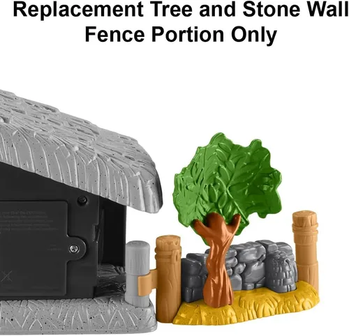 Miniatura 3 de Pieza de repuesto para juego de pesebre Fisher-Price Little People – HMX70 ~ Porción de valla de pared de árbol y piedra – Se engancha