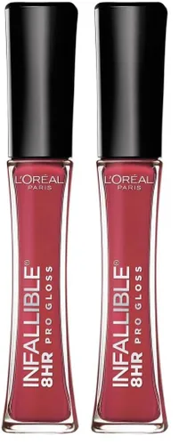 Miniatura 26 de L'Oreal Paris Maquillaje Infallible Brillo labial hidratante de 8 horas, Fiery, 0.21 onzas líquidas