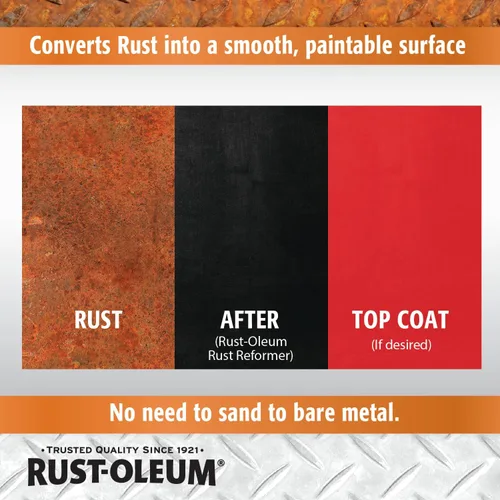 Miniatura 5 de Rust-Oleum Spray reformador de óxido, convierte instantáneamente el óxido en una superficie pintable protegida, no requiere lijado de metal desnudo