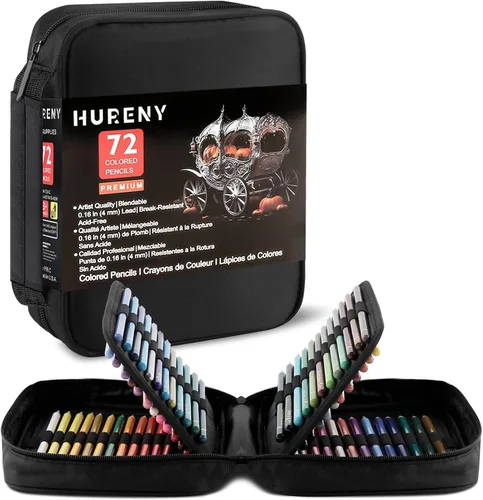 Miniatura 8 de Lápices de colores para libros de colorear para adultos, 72 lápices de dibujo con núcleos suaves a base de aceite, suministros de arte profesionales