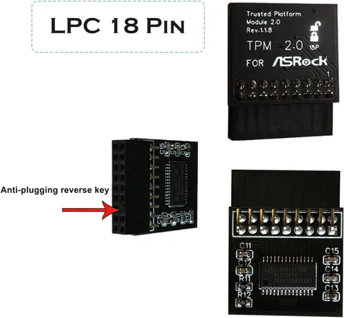 Miniatura 5 de Profesional TPM2.0 Módulo de seguridad LPC 14 Pin como tarjeta de placas base bastidor de roca para como roca TPM2-SLI-S-SPI plataforma pieza