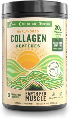Miniatura 11 de Earth Fed Muscle Péptidos de colágeno de chocolate, certificados por terceros. 0.71 oz de proteína, chocolate, alimentado con hierba, sin OMG, sin