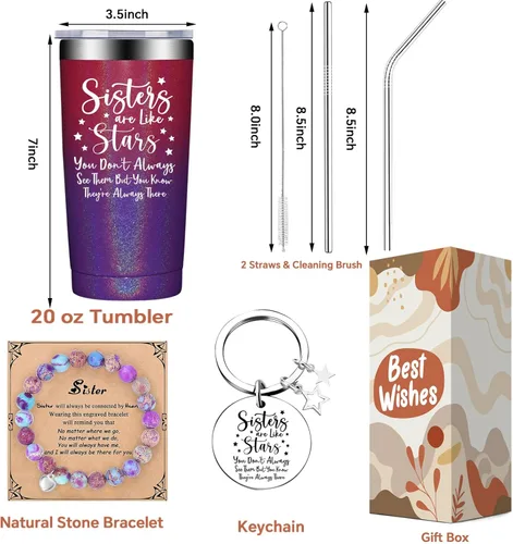 Miniatura 3 de Fufandi Regalos para hermanas de hermanas - Regalos de Navidad para hermanas - Ideas de regalo de cumpleaños para hermanas, Regalo del día
