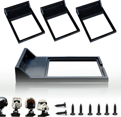 TEYOUYI 4 piezas de montaje en pared para estante de exhibición de casco de Lego Star Wars compatible con todos los cascos Lego estándar, color negro