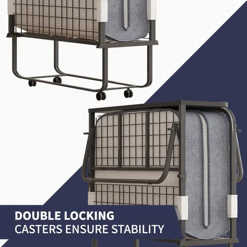 Miniatura 5 de ijuicy Cama plegable, cama plegable de 75 x 38 pulgadas con colchón de 5 pulgadas de grosor mejorado para adultos con funda de almacenamiento