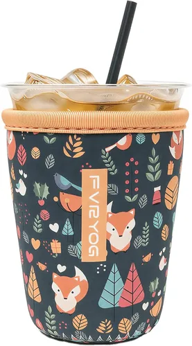 Miniatura 77 de Fundas de neopreno reutilizables aisladas para café helado, fundas para tazas de café helado, fundas para bebidas heladas y calientes