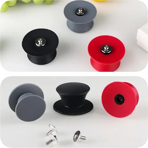 Miniatura 4 de 2 piezas universales de silicona para tapa de olla de repuesto para tapa de sartén (negro)