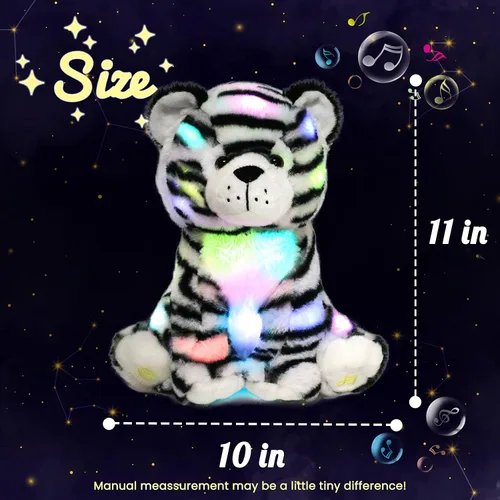 Miniatura 2 de Hopearl Perezoso de peluche con luces LED y música, perezoso de tres dedos flexible de felpa, con luces de noche que brillan en la oscuridad