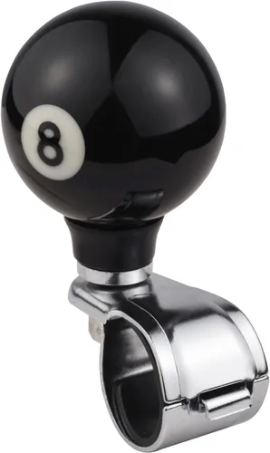 Miniatura 4 de Abfer Manija eléctrica giratoria 8 bolas suicida perilla asistencia de conducción para la mayoría de automóviles, camiones, tractores, barcos, Negro