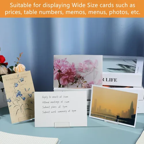 Miniatura 4 de CroBlissful 30 soportes para tarjetas de lugar, soporte pequeño de acrílico para tarjetas de bis, soporte de número de nombre de mesa para boda