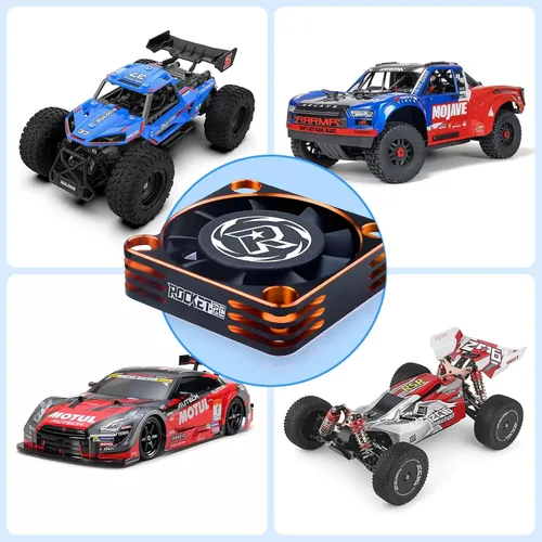 Miniatura 7 de Paquete de 2 ventiladores de refrigeración de motor RC de 1.575 pulgadas, ventilador de enfriamiento ESC de 16000RPM para camión 1/10 1/8 RC