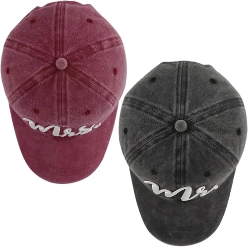 Miniatura 4 de 2 gorras de béisbol bordadas de algodón lavado ajustable para hombres y mujeres, 2