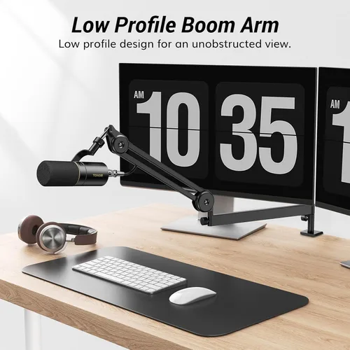 Miniatura 2 de TONOR Brazo de Micrófono Boom, Brazo de Micrófono de Bajo Perfil, Soporte de Micrófono Completamente Ajustable con Abrazadera de Montaje