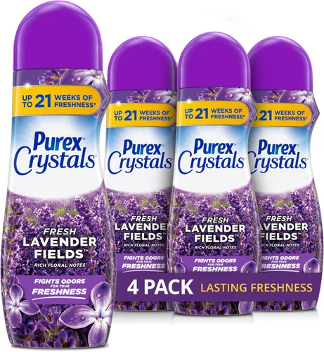 Miniatura 17 de Purex Crystals Reforzador de aroma en el lavado, Fabulosamente Fresco, 21 oz (Paquete de 4), Tecnología de frescura duradera y eliminación de olores