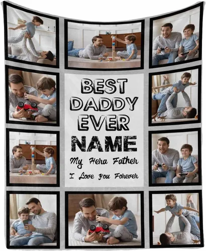 Miniatura 8 de InterestPrint Manta de amor personalizada con texto en inglés "To Dad, Even When I Not Close by,I Want You to Know I Love and Appreciate You We Love