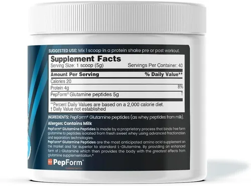 Miniatura 3 de nbpure Glutamina de rendimiento+: PepForm Péptidos de glutamina - Recuperación muscular sin OMG y salud intestinal - intestino permeable, apoyo