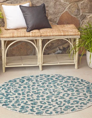 Miniatura 26 de Unique Loom Outdoor Safari Collection Alfombra de área - Leopardo (4 pies 1 pulgada x 6 pies 1 pulgada rectangular, gris claro/gris)
