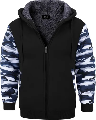 Miniatura 97 de GEEK LIGHTING Sudadera con capucha y cremallera para hombre, forro polar, chaqueta gruesa con capucha para invierno, cálida sudadera atlética