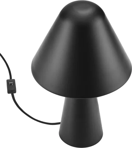 Miniatura 3 de Modway EEI-6529-BLK Jovial - Lámpara de mesa de metal con forma de hongo, color negro