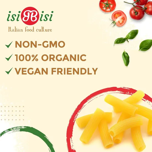 Miniatura 4 de isiBisi Pasta Rigatoni sin gluten, 2 libras - Fideos artesanales de maíz y arroz - Vegana, sin OMG, fabricada en Italia