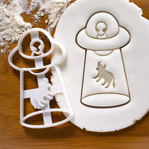 Miniatura 2 de Cortador de galletas UFO Cow Abduction, 1 pieza - Bakerlogy