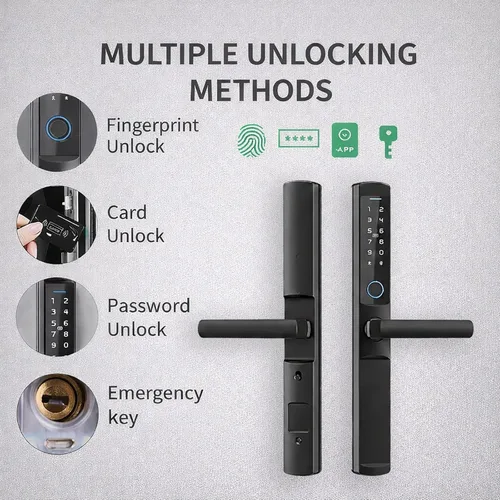 Miniatura 2 de Zonixtec - Cerradura inteligente para puerta corrediza, huella dactilar y teclado digital, entrada sin llave, aplicación Tuya, tarjeta IC y llaves