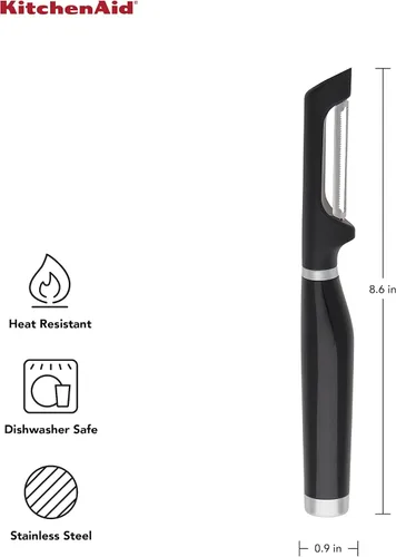 Miniatura 6 de KitchenAid Rebanador de frutas clásico, talla única, rojo y KE112OHOBA KitchenAid Classic Euro Peeler, talla única, negro 2