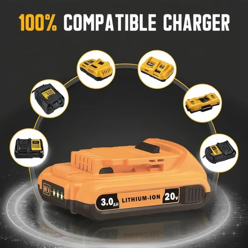 Miniatura 4 de Paquete de 4 baterías de repuesto DCB203 para DEWALT 20V MAX, 3.0-Ah, compatible con herramientas eléctricas inalámbricas Dewalt de 20 voltios