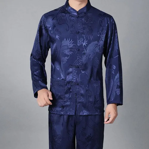 Miniatura 4 de Uniforme de Kung Fu para hombre, traje de camisa chino tradicional Tang Hanfu artes marciales Wing Chun Tai Chi entrenamiento pantalones de tela