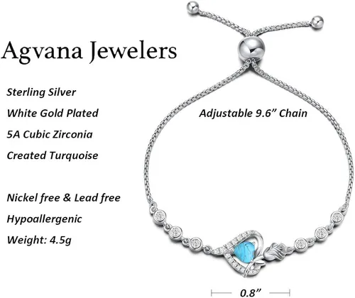 Miniatura 6 de Agvana Regalos para el día de la madre pulseras de piedra natal para mamá joyería de plata de ley auténtica o creada pulsera de tenis con diseño