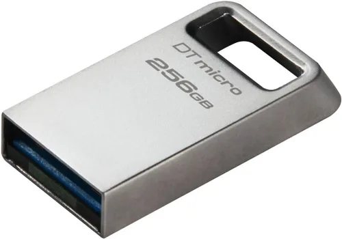 Kingston DataTraveler - Unidad flash USB micro de 256 GB, diseño de metal ultra pequeño, USB 3.2 Gen 1, velocidades de hasta 200 MB/s,
