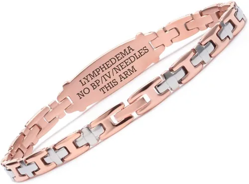 Miniatura 69 de LinnaLove Lady Medical Alert - Pulseras médicas de acero inoxidable para mujer, 7.5 pulgadas