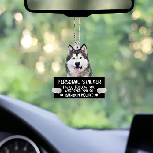 Miniatura 2 de Alaskan Malamute - Adorno colgante de coche para acechar personalmente, adorno de acrílico con nombre personalizado para perro, adorno de Navidad