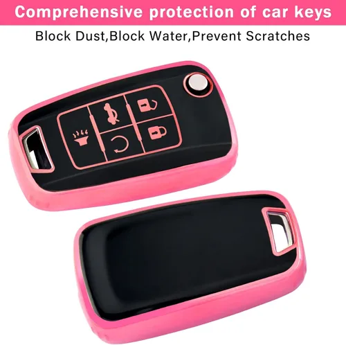 Miniatura 40 de XIYANG TRADE Funda para llavero Chevy con llavero, funda de TPU suave para llave de protección completa para Camaro Cruze Equinox Malibu Impala