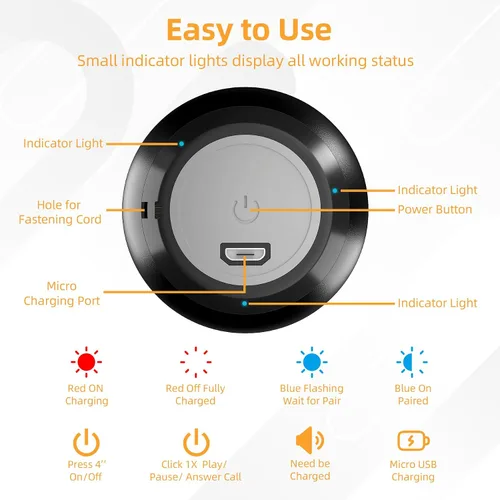 Miniatura 3 de Paquete de 2 mini altavoces portátiles, altavoces pequeños Bluetooth, micro altavoz inalámbrico para teléfono/PC/tableta, batería recargable