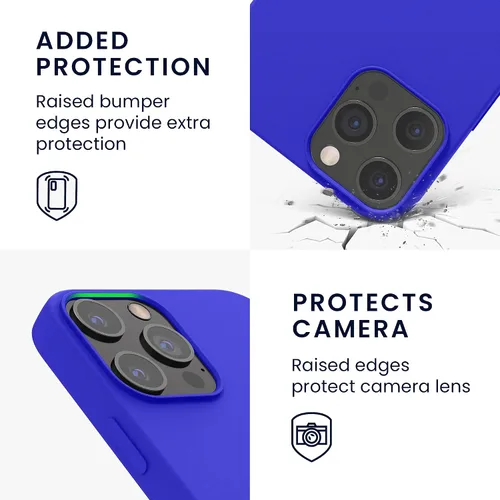 Miniatura 3 de kwmobile Funda compatible con Apple iPhone 12 Pro Max, funda de silicona TPU con acabado suave, color azul báltico