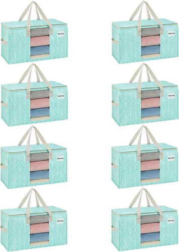 Miniatura 30 de VENO Paquete de 4 bolsas de mudanza resistentes, bolsas de almacenamiento de ropa y edredón con ventana transparente, suministros de embalaje