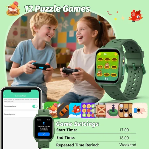 Miniatura 6 de Reloj para niños con 140 modos deportivos, rastreador de fitness para niños de 1.5 pulgadas, reloj inteligente para niñas, no requiere
