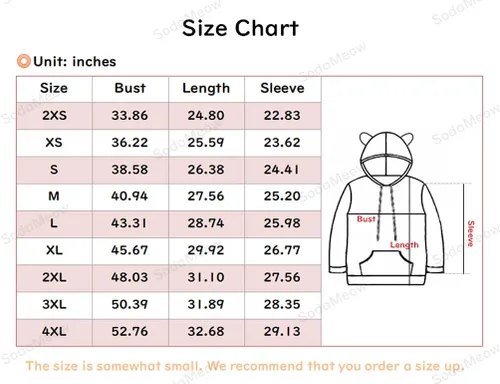 Miniatura 4 de SodaMeow Sudadera con capucha de anime para hombres y mujeres, unisex, llavero gratis
