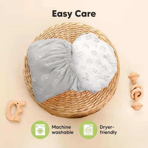 Miniatura 7 de Sábanas ajustadas para Pack and Play - Paquete de 2 sábanas mini para cuna para Pack N Play, colchón 38x26, ropa de cama suave y acogedora