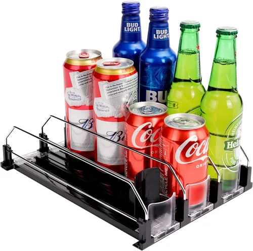Miniatura 9 de Organizador automático de latas de refrescos, dispensador de latas para cerveza, soda, seltzer, ya montado, soporte para latas de bebidas, Blanco