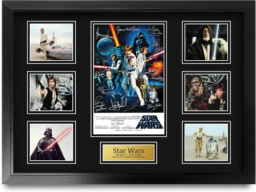 Miniatura 32 de HWC Trading Star Wars Episodio 1 La Amenaza Fantasma Regalos Presentación Impresa Autografiada Montaje para Fans de Recuerdos de Películas - 16" x