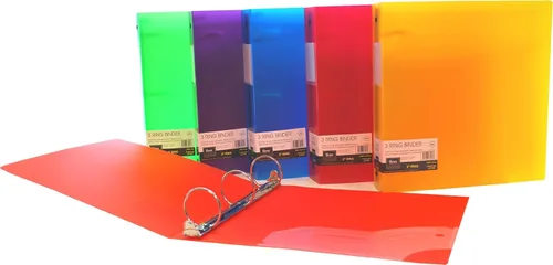 Filexec Carpeta de 3 anillas, capacidad de 2 pulgadas, esmerilada, tamaño carta, paquete de 6, arándano, fresa, uva, limón, lima, mandarina