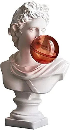 Estatua griega de David Busto, esculturas de cabeza de resina, adorno para decoración de mesa de oficina en casa, estilo D