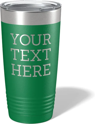 Miniatura 36 de Vaso de acero inoxidable aislado con tapa de 20 onzas (17 colores) personalizado con recubrimiento en polvo, grabado personalizado, nombre